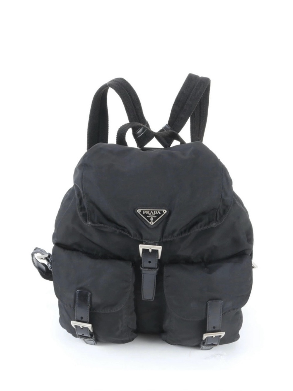 Prada Black Re-Nylon and Leather Backpack